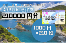 南伊豆町ふるさと寄附感謝券210枚【 伊豆 宿泊 旅行 宿 旅館 観光 グルメ 食事 アクティビティ 南伊豆 クーポン 宿泊券 ヒリゾ浜 SUP カヤック 桜 静岡 】　<BE-22>