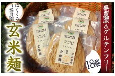 【2025年12月発送】~ 完全無農薬 ~ 『 自然栽培玄米で作った玄米麺 18袋 』 はぐくみ農園  　【 米 玄米 玄米麺 雑穀 無添加 ライスヌードル グルテンフリー 健康 無農薬 化学肥料不使用 】　<W-6>