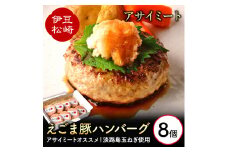 エゴマ豚の甘味のある良質な脂を活かし独自の製法で作ったお肉屋オリジナルハンバーグ アサイミート えごま豚ハンバーグ 140g 8個セット