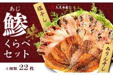 入久水産の「鯵（味）くらべセット　22枚」 選べる 真あじ 鯵 国産 干物 ひもの みりん干し 食べ比べ 冷凍 西伊豆 伊豆 ギフト お歳暮 お中元