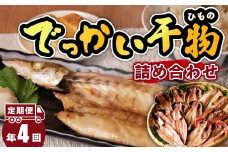 【定期便】大島水産の「でっかい干物詰合せ定期便」（年4回） 鯵 あじ 真ほっけ 金目鯛 きんめ 赤魚 開き ひらき ひもの みりん干し 定期便 年 4回 冷凍 西伊豆 伊豆 ギフト お歳暮 お中元