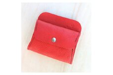＜ハンドメイド＞やわら革財布(レッド)【1474532】