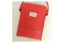 ＜ハンドメイド＞やわら革サコッシュ(レッド)【1474553】