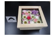 1K2富士山白雪姫花手箱　プリザーブドフラワーBOX（19cm×19cm×9cm）