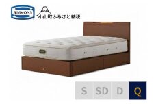 3BV15【シモンズ】ケンドリック　引出付/エグゼクティブ　リッチナット色　Q