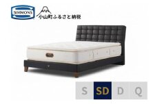 6BW4【シモンズ】セミダブルベッド　バーゼリア　SC/6.5GVピロートッププレミアムAA21221　ブラック