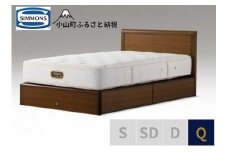 BQ12【シモンズ】クイーンベッド　アーグ引出付/６．５ＧＶプレミアムAA21223　ウォールナット
