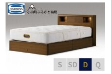 BQ15【シモンズ】ダブルベッド　アーグシェルフ２引出付/６．５ＧＶプレミアムAA21223　ウォールナット