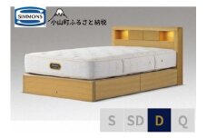 BQ17【シモンズ】ダブルベッド　アーグシェルフ２引出付/６．５ＧＶプレミアムAA21223　ナチュラルオーク