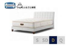 BX15【シモンズ】ダブルベッド　バーゼリア　SC/6.5ピロートッププレミアムAA21221　ホワイト