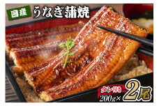 国産うなぎ 蒲焼 2尾 セット 200g×2 タレ付き [むらた商会 静岡県 吉田町 22424002] うなぎ 鰻 ウナギ 蒲焼き 冷凍