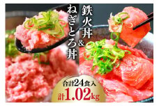 マグロ ネギトロ ネギトロ丼 45g×12食 鉄火丼 40g×12食 小分け 食べ比べ セット 計24食分 1.02kg [TS-フーズプロダクツ 静岡県 吉田町 22424237] まぐろ 鮪 ねぎとろ ねぎとろ丼 鉄火丼 個包装 冷凍 簡単調理