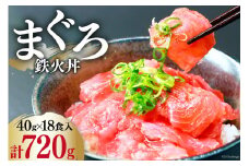 マグロ 鉄火丼 小分け 40g×6食×3袋 計18食分 計720g  [TS-フーズプロダクツ 静岡県 吉田町 22424235] まぐろ 鮪 鉄火 鉄火丼 刺身 手巻き寿司 個包装 冷凍 簡単調理 長期保存