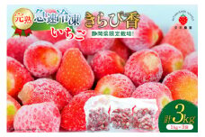 いちご 冷凍 きらぴ香 1kg 3袋 計3kg [ HITOMISHIRI ICHIGO 中村農園 静岡県 吉田町 22424407] イチゴ 苺 フルーツ 果物 itigo