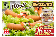 定期便 シャウエッセン 117g(約6本入) 2束 12袋 計2.808kg 6回 総計16.848kg [ 日本ハム マーケティング 静岡県 吉田町 22424432] 冷蔵 小分け ウインナー ウィンナー ソーセージ 粗びき 粗挽き あらびき 業務用 惣菜 弁当 お弁当 おかず おつまみ バーベキュー