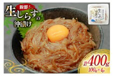 ​生しらす沖漬け 100g 4パック 計400g [マルあ水産 静岡県 吉田町 22424525-c] 生しらす 生シラス 沖漬け しらす シラス 魚 海鮮 駿河湾産