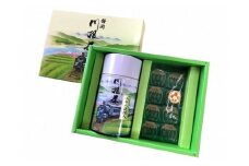 11-22 お茶 茶葉 静岡 茶羊かん セット / 八十八夜煎茶200gSL缶入と川根茶羊羹8個入