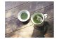 抹茶入り煎茶 紐付きティーバッグ5袋　湯呑に入れたお茶