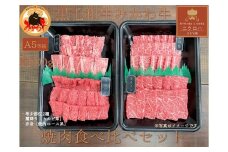 黒毛和牛みかわ牛A5等級　食べくらべ焼肉セット　たっぷり１kg（希少部位２種：霜降り、赤身）