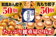 夏目家の『和風あん餃子』50個と『丸もち餃子』50個のガッツリ100個食べくらべセット