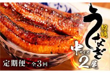 超絶うなぎ蒲焼 中2尾 定期便  3回