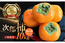 【2024年発送】皇室献上品『百年柿園　ベル・ファーム　次郎柿（ご自宅用不揃い）10kg』（36～48玉）