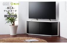 朝日木材 ラシーヌロジック 省スペースコーナー対応テレビボード  幅115cm ホワイト≪RCA-4512LGｰWH≫ 