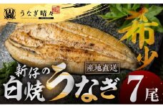 山義養魚の『うなぎ晴々』 白焼 大容量！7尾 希少 豊橋うなぎ 厳選 国産 新仔うなぎ 若うなぎ 鰻 簡易包装 ウナギ 鰻 ギフト 土用丑の日 ギフト 冷凍 お取り寄せ 送料無料 日本酒と わさび 山椒 塩 大人 贅沢