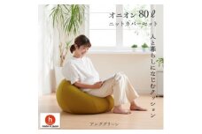 ハナロロのビーズクッション オニオン80リットル ニットカバー付(アルクグリーン)【1305728】