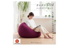 ハナロロのビーズクッション おっきいオニオン170リットル ニットカバー付(ダズバイオレット)【1305735】