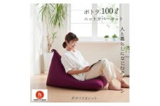 ハナロロのビーズクッション プレミアムポトラ100リットル ニットカバー付(ダズバイオレット)【1349680】