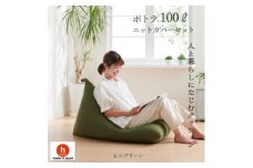 ハナロロのビーズクッション プレミアムポトラ100リットル ニットカバー付(モスグリーン)【1349693】