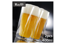 RayES/レイエスのダブルウォールグラス　RDS-002L　400ml　ペアセット(2入)【1371857】