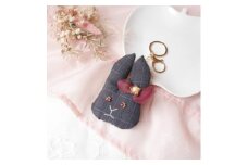 ＜高級スーツ生地使用＞大人オシャレなうさぎのバッグチャーム【1451798】