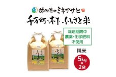 〈ぬかたのミネアサヒ〉千万町木下ふるさと米(精米)10kg(5kg×2)栽培期間中農薬化学肥料不使用【1464098】