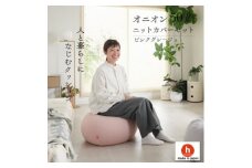＜ハナロロ＞ビーズクッション オニオン50リットル ニットカバー付(ピンクグレージュ)【1571910】