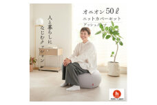 ＜ハナロロ＞ビーズクッション オニオン50リットル ニットカバー付(アッシュグレー)【1571915】