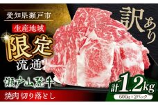 【訳あり】【5月発送】瀬戸山麓牛焼肉用切落し1.2kg / 牛肉 お肉 国産 冷凍 / 瀬戸市 / 関屋精肉店 [BBBQ046-5]