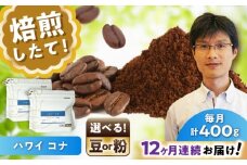 【全12回定期便】ハワイ・コナ　コーヒー粉　200g×2個(粉/中挽き)  / コーヒー  ドリップ  粉 / 瀬戸市 / Ｃｏｆｆｅｅ　ＳＡＫＵＲＡ [BBAB069]
