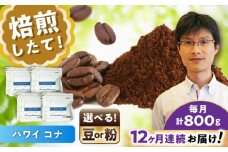 【全12回定期便】ハワイ・コナ　コーヒー粉　200g×4個(粉/中挽き)  / コーヒー  ドリップ  粉 / 瀬戸市 / Ｃｏｆｆｅｅ　ＳＡＫＵＲＡ [BBAB077]