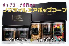 ポップコーン専門店 詰め合わせBOX２箱 ノンオイルのエアポップ ５個入り