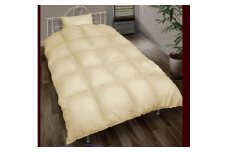 夏用ダウンケット（羽毛肌掛布団）シングルサイズ150×210　＊ホック付き二枚合わせ対応可能　色：クリーム