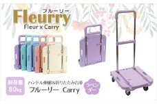 ハンドルが伸縮する台車「フルーリーCarry」　カラー：ラベンダー（パープル）