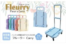 ハンドルが伸縮する台車「フルーリーCarry」　カラー：ネモフィラ（ブルー）