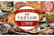 【全12回】厳選！うなぎとお肉の定期便(毎月お届け） H028-076