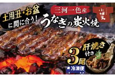 【今だけ肝焼き1パック付き】＜お中元・土用丑・お盆におすすめ＞ 三河一色産うなぎの炭火焼 3尾 冷凍 創業大正九年 日本料理 小伴天  国産 うなぎ 鰻 ウナギ たれ ギフト 贈り物 ご褒美 簡単調理 蒲焼き うな重 ひつまぶし 人気 高リピート H007-108