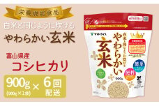 やわらかい玄米 900g　※6回定期便　小分け 米 こめ コメ ごはん 栄養豊富 簡単 便利 美容 健康 新食感 もちもち 安心安全なヤマトライス　H074-648