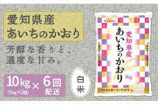 愛知県産あいちのかおり 10kg ※6回定期便　こめ コメ ごはん 安心安全なヤマトライス 米 白米 国産 精米 10キロ　H074-659