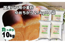 【小麦粉】国産 ゆめちから パン用 強力粉 2.5kg×4袋（計10kg）　H008-176