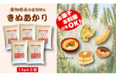 【小麦粉】愛知県産 きぬあかり 国産 薄力粉 1kg×5袋(計5kg) 麺づくり お菓子用 お料理 手打ちうどん きしめん 天ぷら ドーナツ アメリカンドッグ 保存に便利 チャック付き H008-252